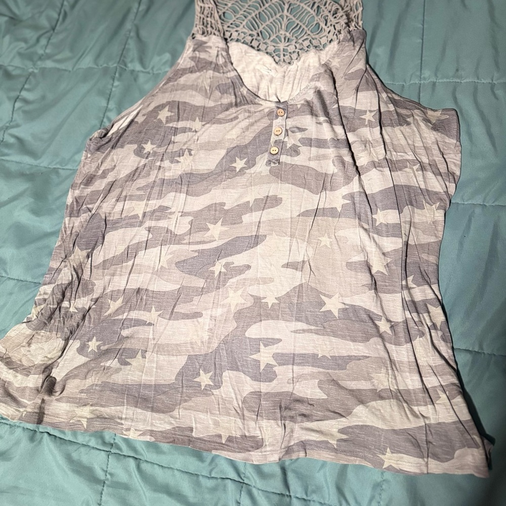 Gray Camouflage Women's Top